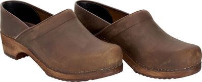 Sanita Offener Clog Wood-Jamie Closed Antique Brown