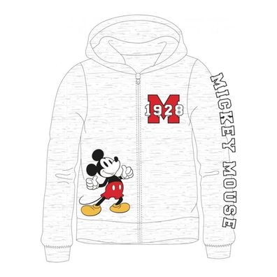 Mickey Maus Jacke mit Kapuze, grau, Größen 98 bis 128