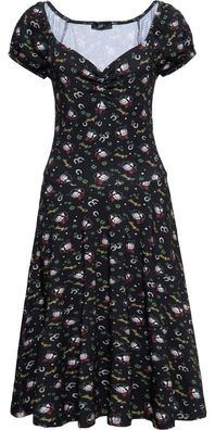 Queen Kerosin Damen Howdy Allover-Print Swingkleid Black