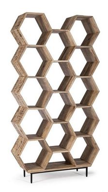 Bücherschrank Wahida 100 x 186 x 30 cm Mangoholz