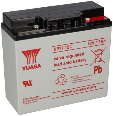 Yuasa Blei-Akku NP17-12I Pb 12V 17Ah VdS, M5 Innengewinde