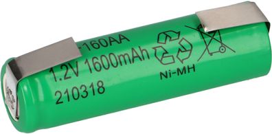 Akku Mignon AA 1,2V 1600mAh mit U Lötfahne