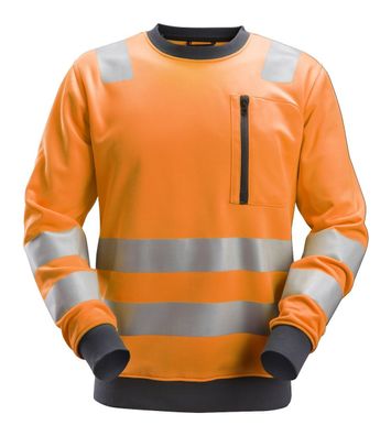 Snickers AllroundWork Hi-Vis Sweatshirt, Kl. 2/3, EN 20471 High-Vis Orange