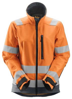 Snickers Damen AllroundWork Hi-Vis Softshell Arbeitsjacke, Kl. 2/3, EN 20471 HV-Or