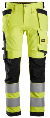 Snickers AllroundWork Hi-Vis Arbeitshose m. Holstertaschen, Kl. 2 HV-Gelb-Schwarz