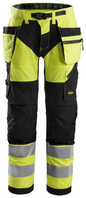 Snickers FlexiWork Hi-Vis Arbeitshose m. Holstertaschen, Kl. 2, EN 14404, 20471 HV