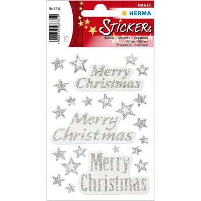 3731 Sticker MAGIC Merry Christmas, glittery