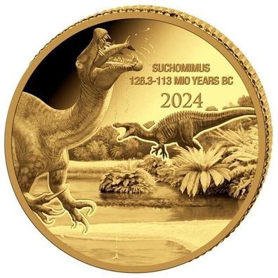 Goldmünze PP 0,5 Gramm 2024 - Prehistoric Life II - Suchomimus