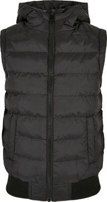 Urban Classics Jungen Boys Small Bubble Hooded Vest Black/Black