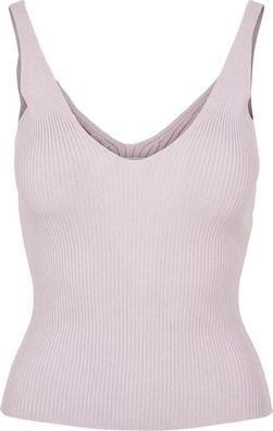 Urban Classics Damen Ladies Rib Knit Top Softlilac