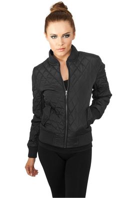 Urban Classics Damen Leichte Jacke Ladies Diamond Quilt Nylon Jacket Black