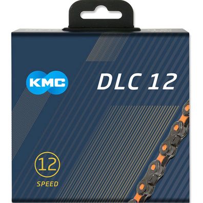 KMC Kette DLC12 126 Glieder Box schwarz orange Fahrrad