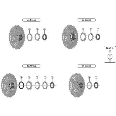 Shimano Ritzel für CS-HG400 CS-HG400 12Z. 11-32 11-28 integrierter Distanzring