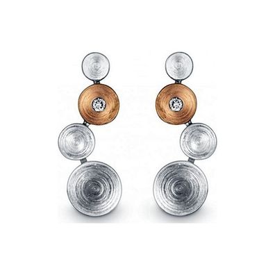 Quinn - Silberohrstecker teilrosévergoldet mit Brillant 0,03 ct - 036896901