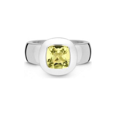 QUINN - Ring - Damen - Silber 925 - Edelstein - Lemonquarz - Weite 56 - 21003648