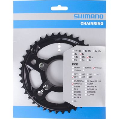 Shimano Kettenblätter TIAGRA FC-4703 39Z. MM + Schrauben 110mm Alu grau Fahrrad