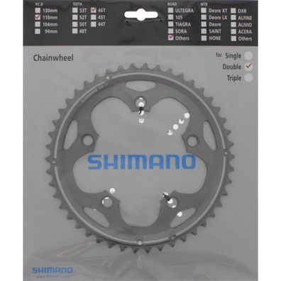 Shimano Kettenblätter Road FC-CX50 46 Zähne 110mm Aluminium silber Fahrrad