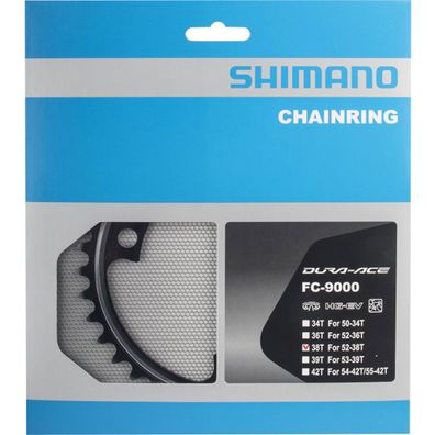 Shimano Kettenblätter DURA-ACE FC-9000 38 Zähne MC 110mm Aluminium schwarz