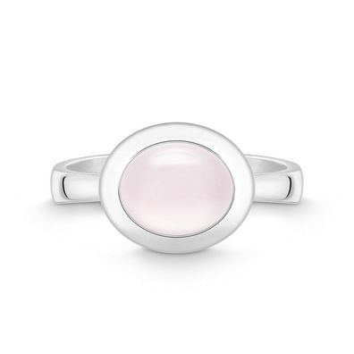 QUINN - Ring - Damen - Silber 925 - Edelstein - Rosa Quarz - Weite 56 - 21515630