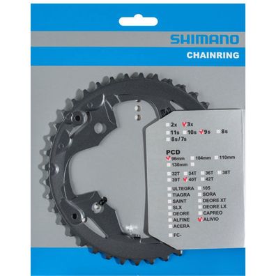 Shimano Kettenblätter FC-M4000/M4050 40 Zähne 96mm Stahl schwarz Fahrrad