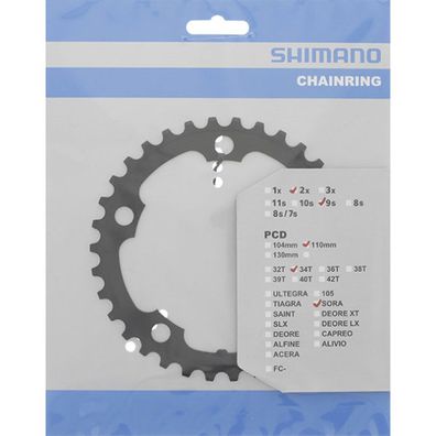 Shimano Kettenblätter SORA FC-3550 34 Zähne für KSR 110mm Stahl schwarz Fahrrad