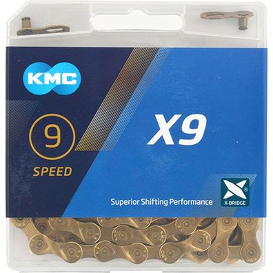 KMC Kette KMC X9 Ti-N Gold 9-fach 114 Glieder, Karton gold