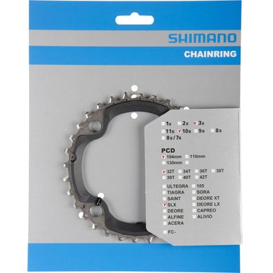 Shimano Kettenblätter SLX FC-M670 32Z. AE 104mm Stahl/Glasfaserverbundstoff sz