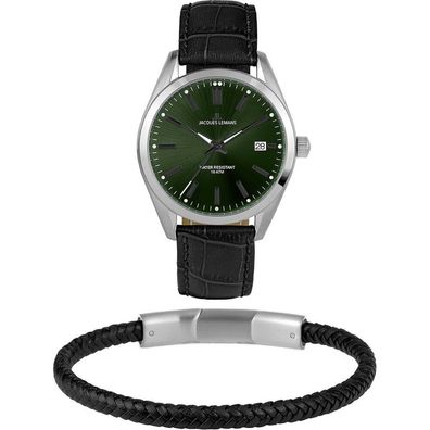 Jacques Lemans 1-2143D-SET Uhr mit Lederarmband Herren