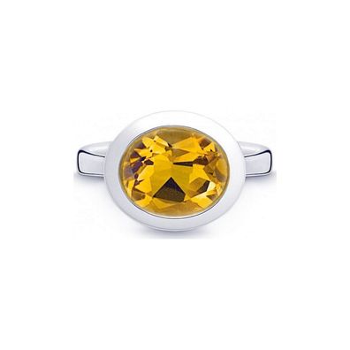 QUINN - Ring - Damen - Silber 925 - Edelstein - Citrin - Weite 56 - 21403611