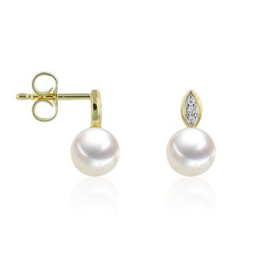 Luna-Pearls - 312.1649 - Ohrstecker - Damen - 585 Gelb- und Weißgold