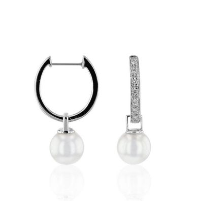 Luna-Pearls - 312.0956 - Creolen - Damen - 585 Weißgold - Akoya-Zuchtperle 7-7.5mm