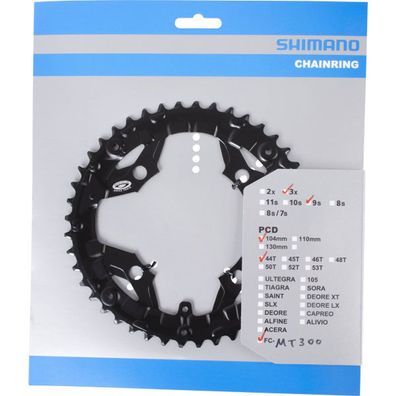 Shimano Kettenblätter FC-MT300 44Z. f. KSR 104mm Stahl schwarz Fahrrad