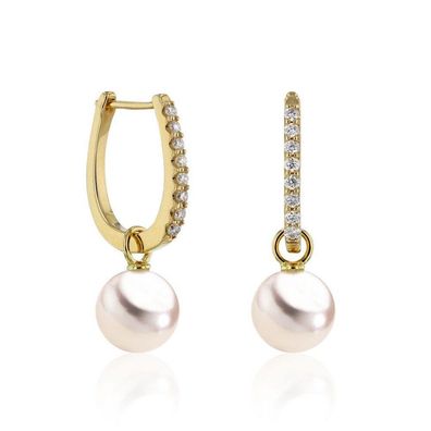 Luna-Pearls - 312.1596 - Creolen - Damen - 750 Gelbgold - Akoya-Zuchtperle 8.5-9mm