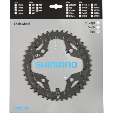 Shimano Kettenblätter ALIVIO FC-M430 44 Zähne 104mm Stahl schwarz Fahrrad