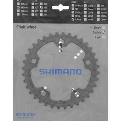 Shimano Kettenblätter Road FC-CX50 36 Zähne 110mm Aluminium silber Fahrrad