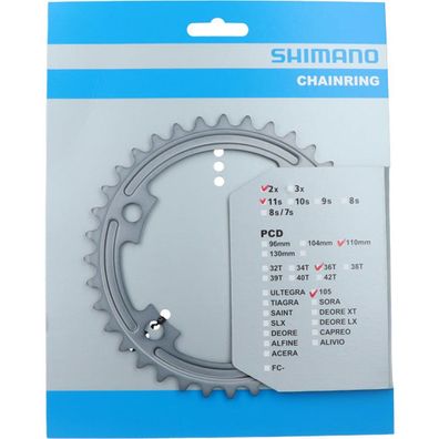 Shimano Kettenblätter 105 FC-R7000 36Z. MT 110mm Alu silber Fahrrad