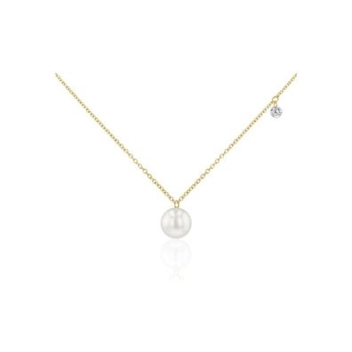 Luna-Pearls - HS1188 - Collier - 750 Gelbgold - 1 Diamant 0,06 ct