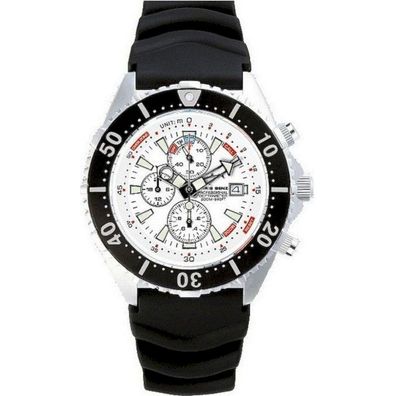 CHRIS BENZ - Taucheruhr-Armbanduhr - Depthmeter Chronograph 300M - CB-C300-W-KBS