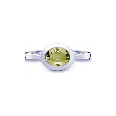 QUINN - Ring - Damen - Silber 925 - Edelstein - Lemonquarz - Weite 56 - 21400648