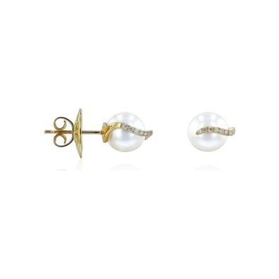 Luna-Pearls - HS1136 - Ohrstecker - 750 Gelbgold - Brillant H/SI 0,10 ct