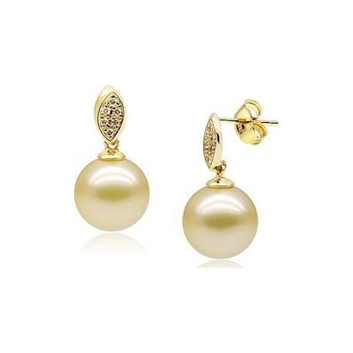 Luna-Pearls - QE101001 - Ohrstecker - 750 Gelbgold - 9,5-10 mm Südseeperlen