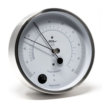 Fischer - 1608H-01 - Haar-Hygrometer - Edelstahl gebürstet - 133 mm