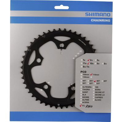 Shimano Kettenblätter FC-R460 46 Zähne F 110mm Aluminium schwarz Fahrrad