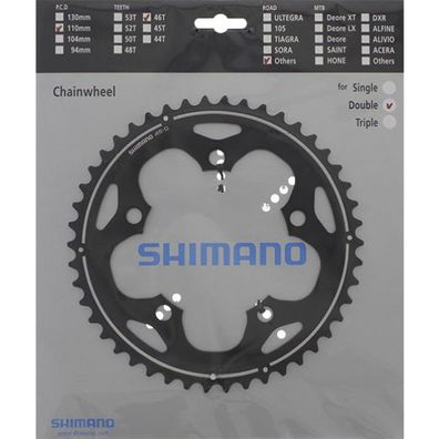 Shimano Kettenblätter Road FC-CX50 46 Zähne 110mm Aluminium schwarz Fahrrad