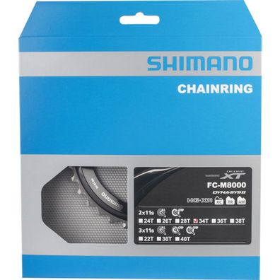 Shimano Kettenblätter DEORE XT FC-M8000 2f. 34Z. BB 34-24Z. Alu/Glasf. Kunststoff