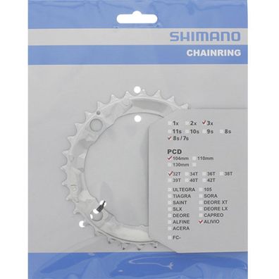 Shimano Kettenblätter ALIVIO FC-M415 32 Zähne 104mm silber Fahrrad