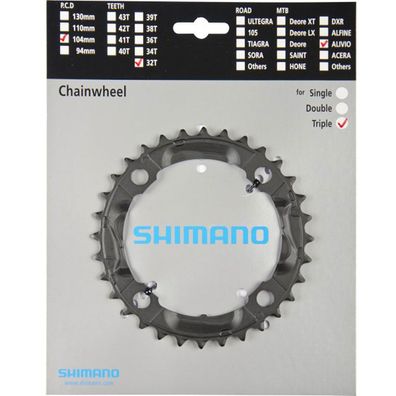 Shimano Kettenblätter ALIVIO FC-M430 32 Zähne 104mm Stahl schwarz Fahrrad