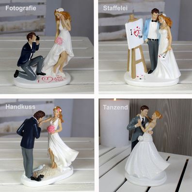 Brautpaar Hochzeit lustig Pärchen Liebe Herz Geschenk Figur Torte H:16/17/18cm