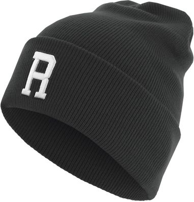 MSTRDS Beanie Letter Cuff Knit Beanie Black