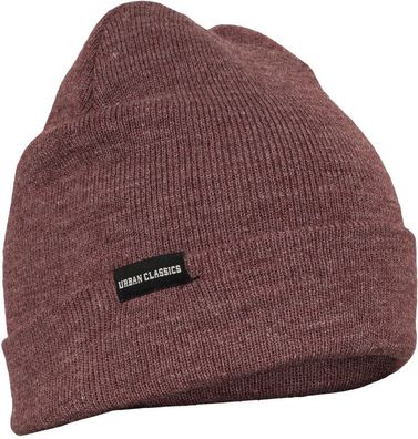 Urban Classics Beanie Basic Flap Beanie Burgundy Melange